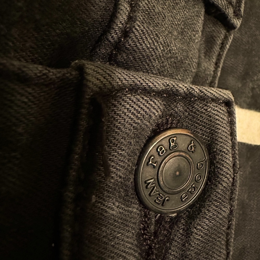 rag & bone JEAN legging 25 - 0 - 2 Black Super Stretch zip fly mid-rise - Picture 10 of 10